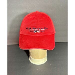 G.H. Bass & Co Nautical Sport Red Dad Hat Adjustable Strap Logo Cap Cotton
